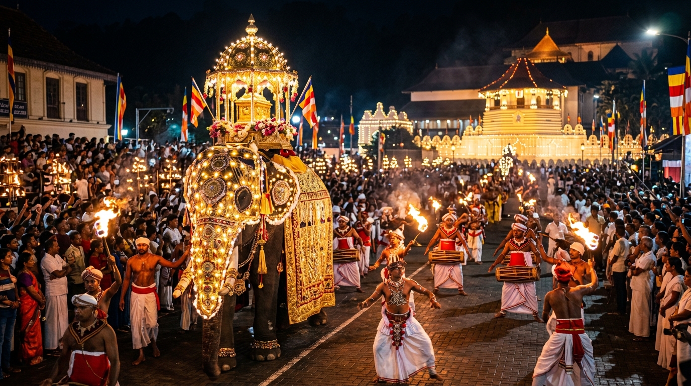 La Dalada Perahera de Kandy au Sri Lanka : plongez au cœur de l’une des plus grandes fêtes traditionnelles d’Asie