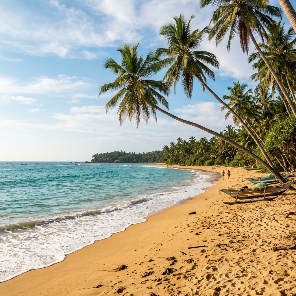 Plage de Rekawa au Sri Lanka pendant la saison sèche